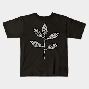 Leaf Drawing - Fine Lines Kids T-Shirt